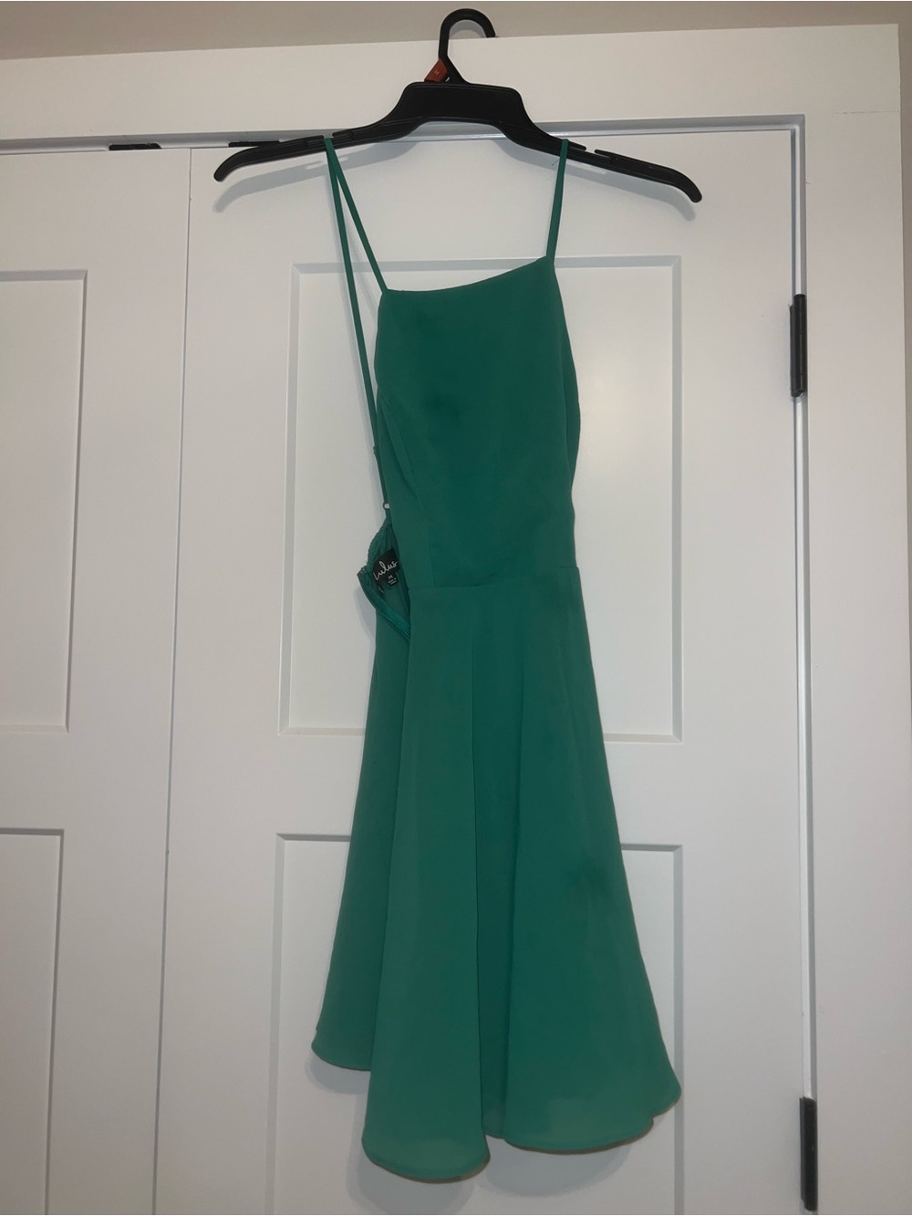 Lulu's Emerald Green Spaghetti Strap Mini Dress